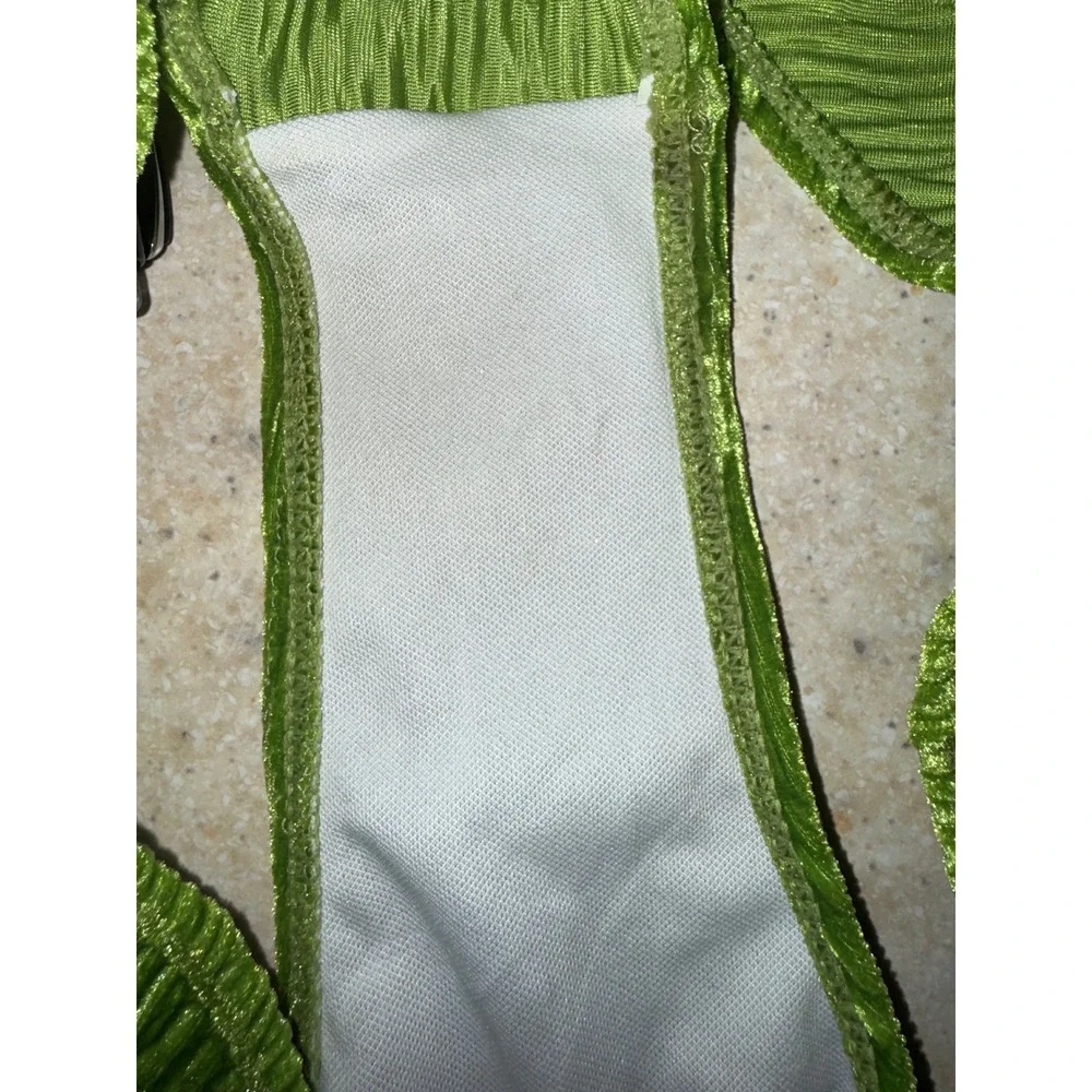 Micas Bikini Set Bikini Swimsuit 2 Piece Green Wrinkled Cloth Medium